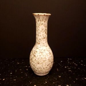 Bud Vase Speckled Splatter Glaze Ceramic Pottery Brown White Vintage